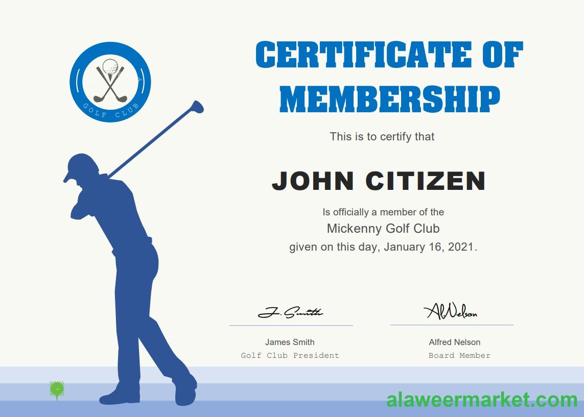 USA Golf Club Membership cert